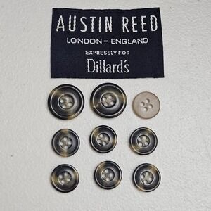 Austin Reed Dillard's‎ Blazer Button Replacement Set of 9 Brown Tortoiseshell